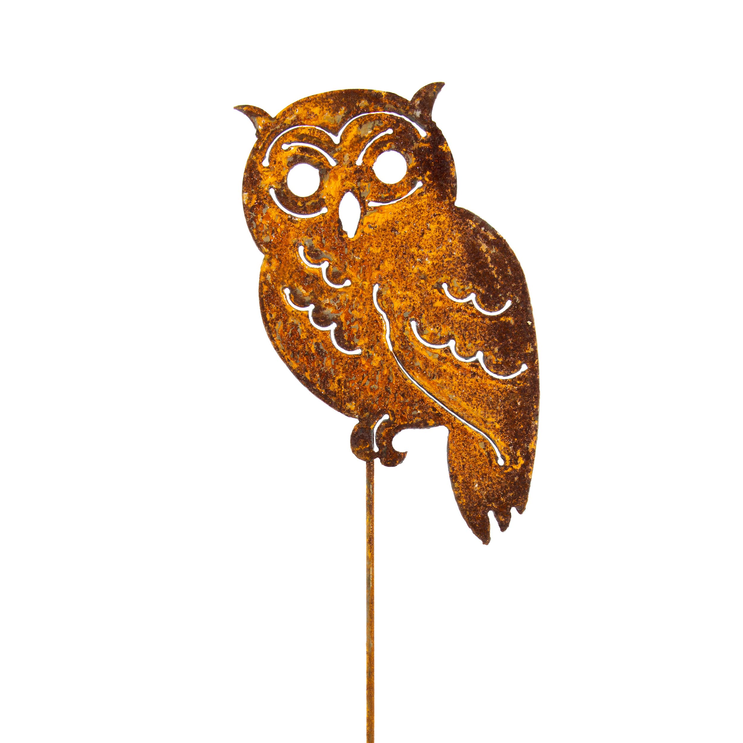 Blümelhuber Owl Rust Decoration for the Garden - Metal Patina Garden Stake Owls Figure for the Balcony or Front Door Decoration Spring