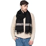 likemary Mens Merino Wool Travel Blanket Oversize Scarf & Wrap Ethical & Handwoven Takhi