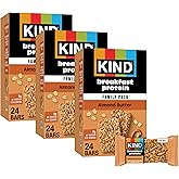 KIND Breakfast Protein Bars, Almond Butter, 8g Protein, Gluten Free, 36 ct | Perfect for busy mornings: a gluten-free healthy snack with whole grain oats for on-the-go energy. Includes 36, 2-bar packs.