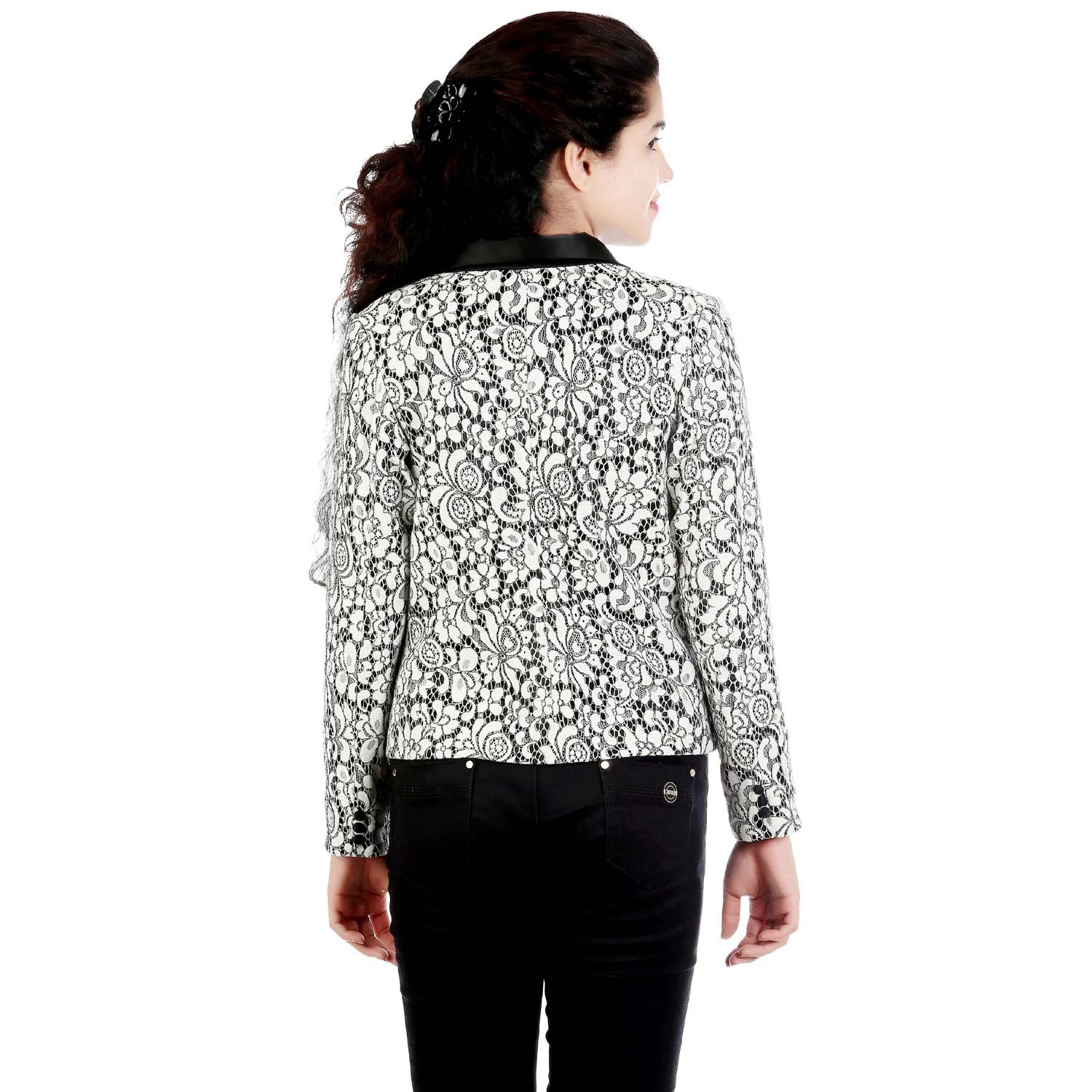 vr designers blended posh lace blazer