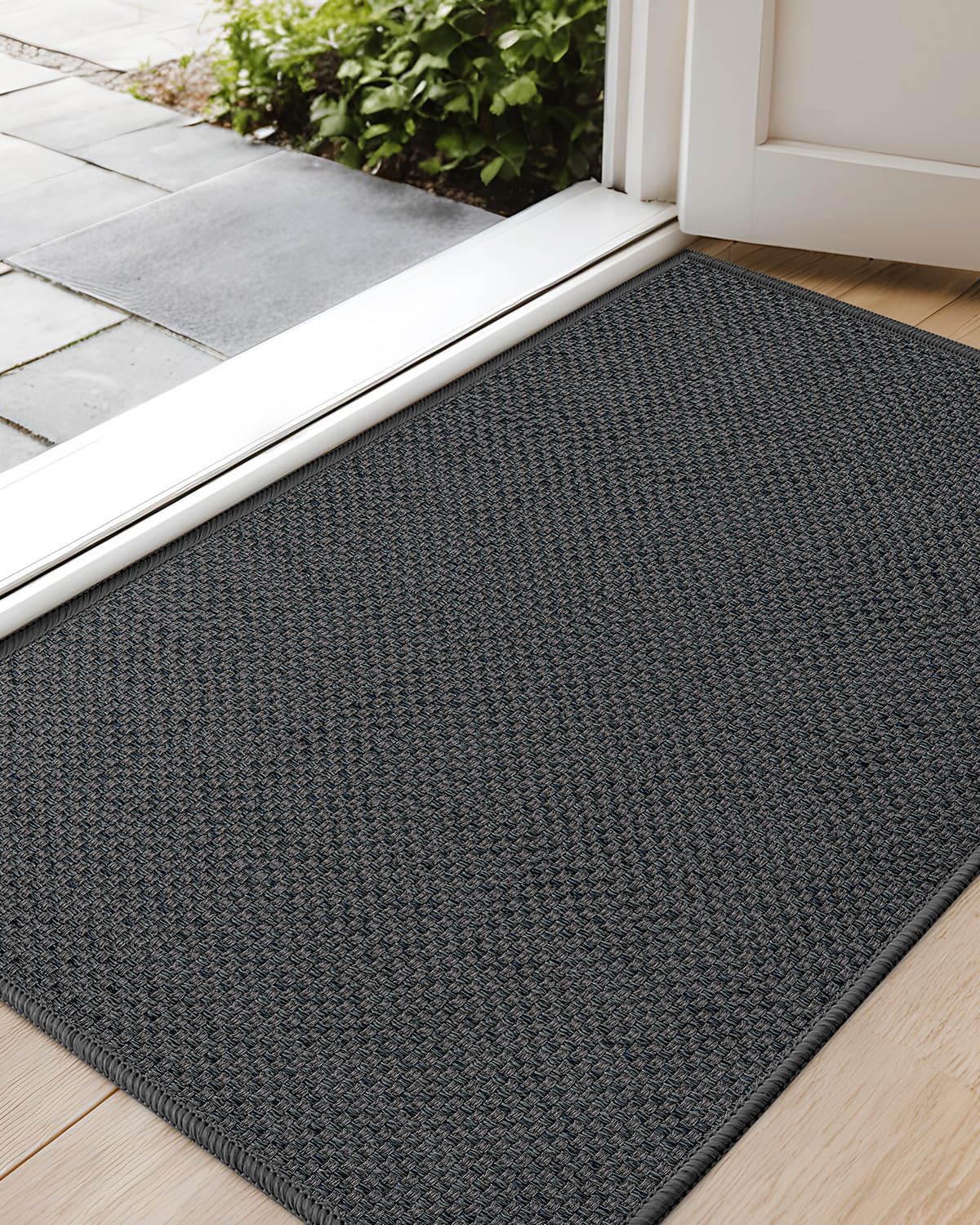 Photo 1 of Color&Geometry Front Door Mat Indoor 17"x29", Rugs for Entryway, Non Slip Washable Low-Profile Inside, Entry Mat Entry Rug Door Mat Indoor Entrance, Grey (Rolled-up NO Creases)