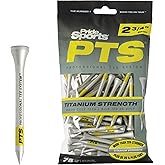 PrideSports PTS Titanium Strength Wooden Golf Tees | 75 Count, 2-3/4 Inch | 8% Thicker Shaft for More Durability