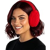 Funky Junque Women’s Winter Earmuffs - Cable Knit & Sequin