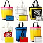 Paterr Valentine Teacher Appreciation Gift Bulk Canvas Tote Bag Makeup Bag Thank You Teacher Gifts for Women Office Supplies