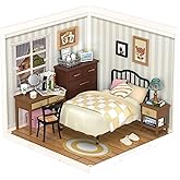 ROBOTIME Miniature House Kit DIY Plastic House Building Block Toy Set with LED Tiny Store Making Kit Model Craft Hobby Birthd