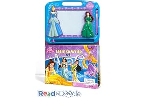 Disney Princess Learn to Write ABC Read & Doodle - Learning resources for kids, a magnetic drawing pad, an easy-to-use pen, 22-page board book for reading and drawing