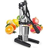 Zulay Extra Tall Orange Juicer - Manual Orange Juice Squeezer, Fits Tumblers, Tall Glasses and Cups Easily, Lemonade Stands S