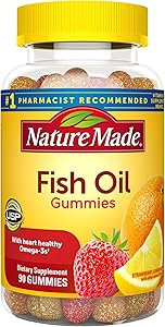 Nature Made Fish Oil Gummies, 90 Count with 57 mg Omega-3s EPA and DHA† (Packaging May Vary)