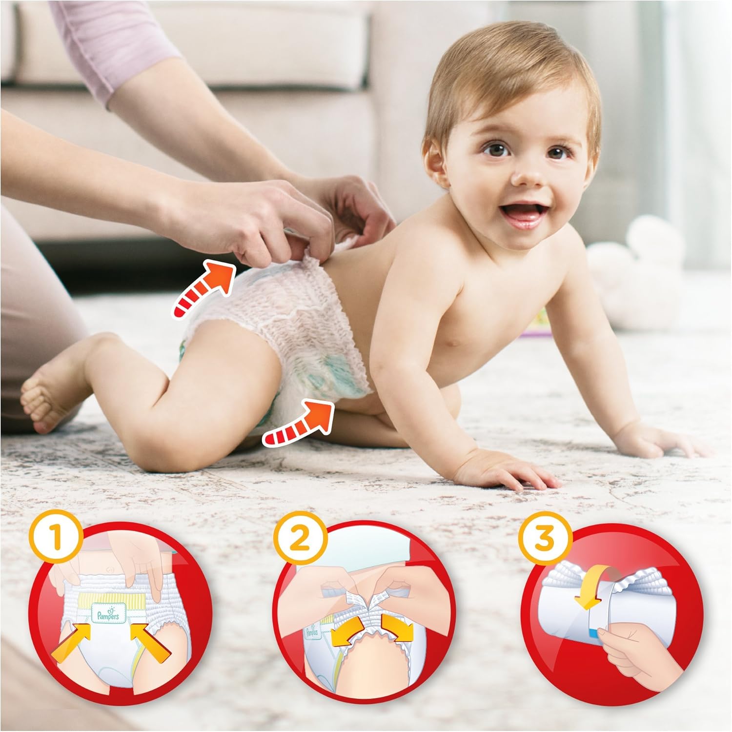 Pampers Size 4 Baby-Dry Nappy Pants, White, Green, Size 4 (160 Count) - Image 4