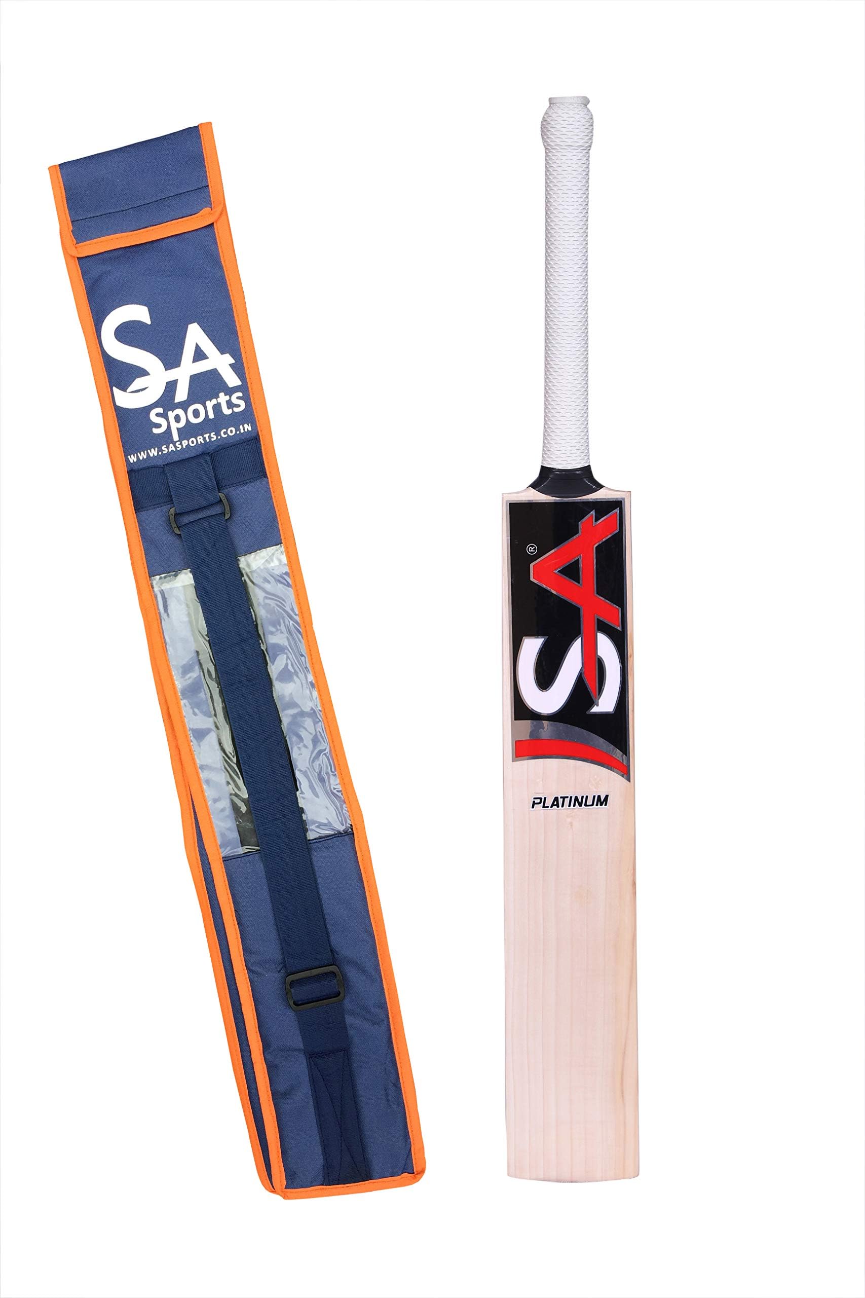 SA Sports Platinum English Willow Cricket Bat, Full Size