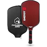Pickleball Apes Energy Series Professional Pickleball Paddle Racket USAPA Approved for Men and Women, Carbon Fiber, Honeycomb Core, 16.5mm Thickness, Leather Grip, Cover Included