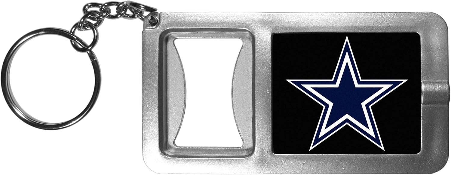 NFL Siskiyou Sports Fan Shop Dallas Cowboys Flashlight Key Chain with Bottle Opener One Size Black : Sports & Outdoors