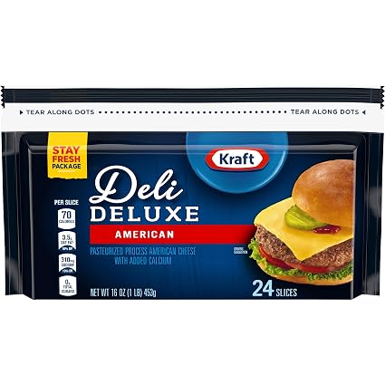 Kraft deli de luxe american Cheese slices - 24 ct (021000602698)