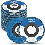 Amoolo 4 1/2 Inch Zirconia Flap Discs, 10 PCS 60 Grit Angle Grinder Sanding Wheel, High Density Abrasive Grinding Discs for M