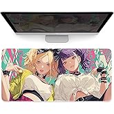 kubaricasy Japanese Anime Girl Large Mouse Pad XL, Shibuya Sexy Girl Extra Large Mouse Mat, Office Keyboard Mats XXL, Gaming Laptop Accessoires, 4mm Thick Non-Slip Big Desk Pad, 80x40cm 31″x16″
