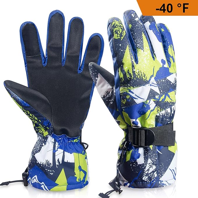 Lanyi Winter Gloves For Men Women Thinsulate Windproof Thermal Snowboard Gloves