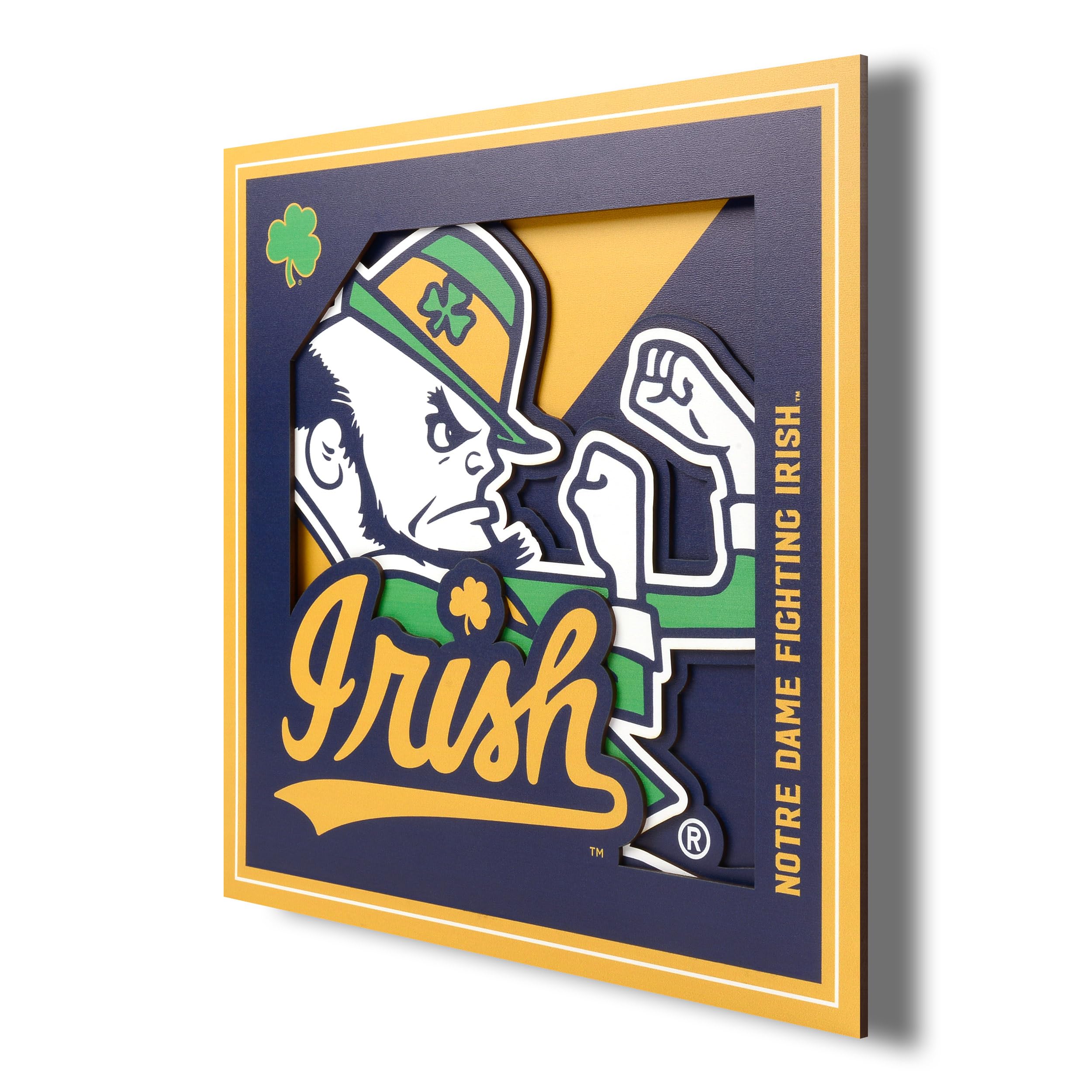YouTheFan NCAA Notre Dame Fighting Irish 3D Logo Series Wall Art - 12x12 Image