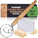 Danish Dough Whisk, Bread Whisk 13" with Dough