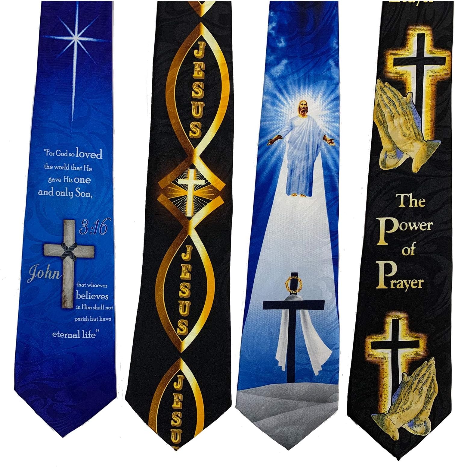 Pack Of 4 Mens Christian Religious Neckties