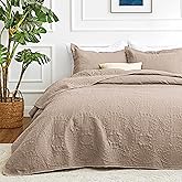 Love's cabin Quilts for Queen Bed Burlwood Bedspreads Bedding Set - Lightweight Bedspread Comforter - Coin Pattern Bedding Coverlet for All Season - 3 Pieces (1 Quilt, 2 Pillow Shams)