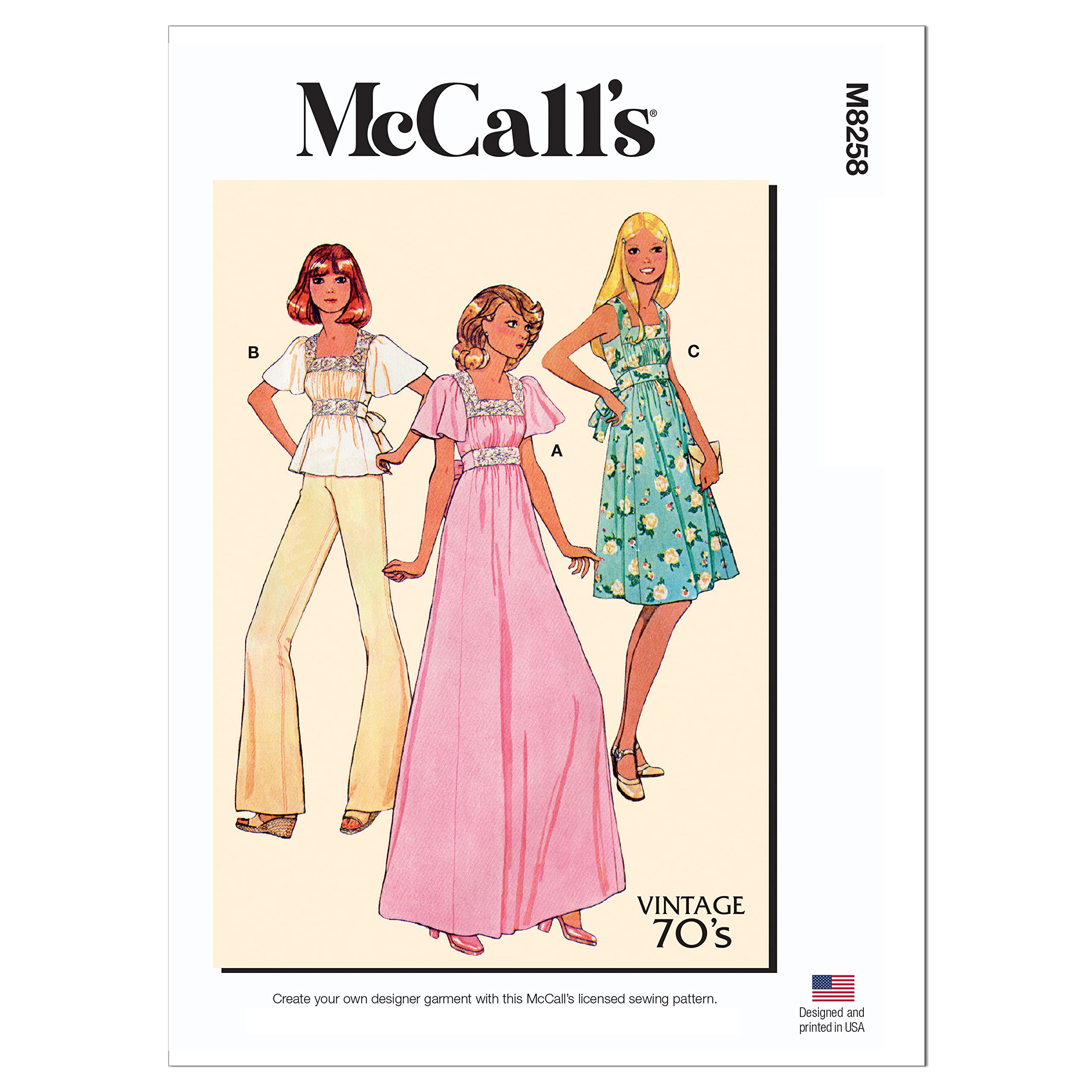 McCalls Sewing Pattern 8258 Dresses, Tops F5 (16-18-20-22-24)