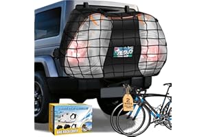 Cholila Cover Bike Cover for Transport on Rack - Bike Covers for 2 Bikes On Rear Bike Rack - Bike Rack Cover Visible Tail lights and License Plate Window - Heavy Duty 600D Waterproof Travel Bike Cover