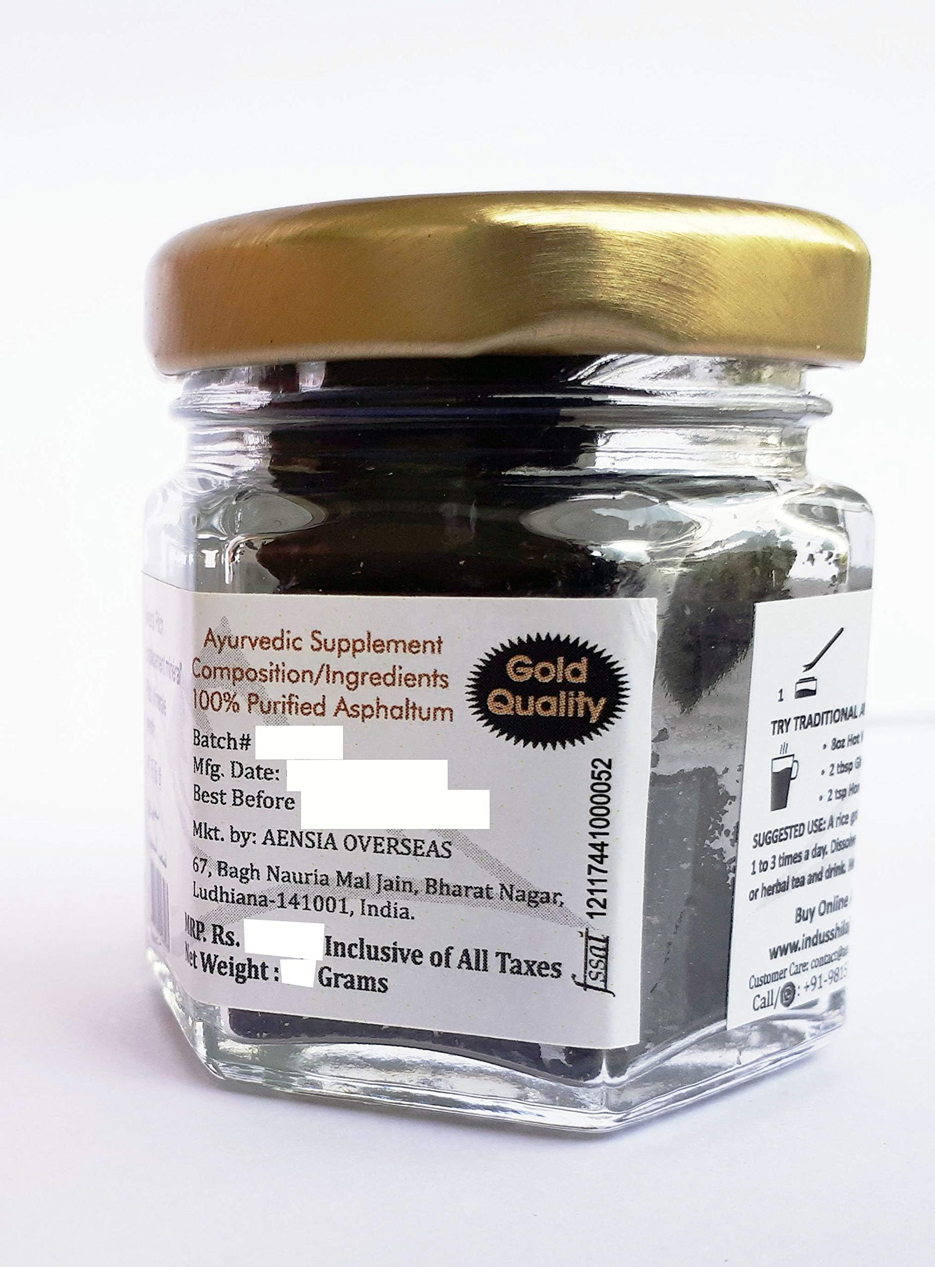 House of Saffron Indus Natural Raw Shilajit Premium Gold Quality Solid Form 100% Pure from mountains of Himalayas (1…