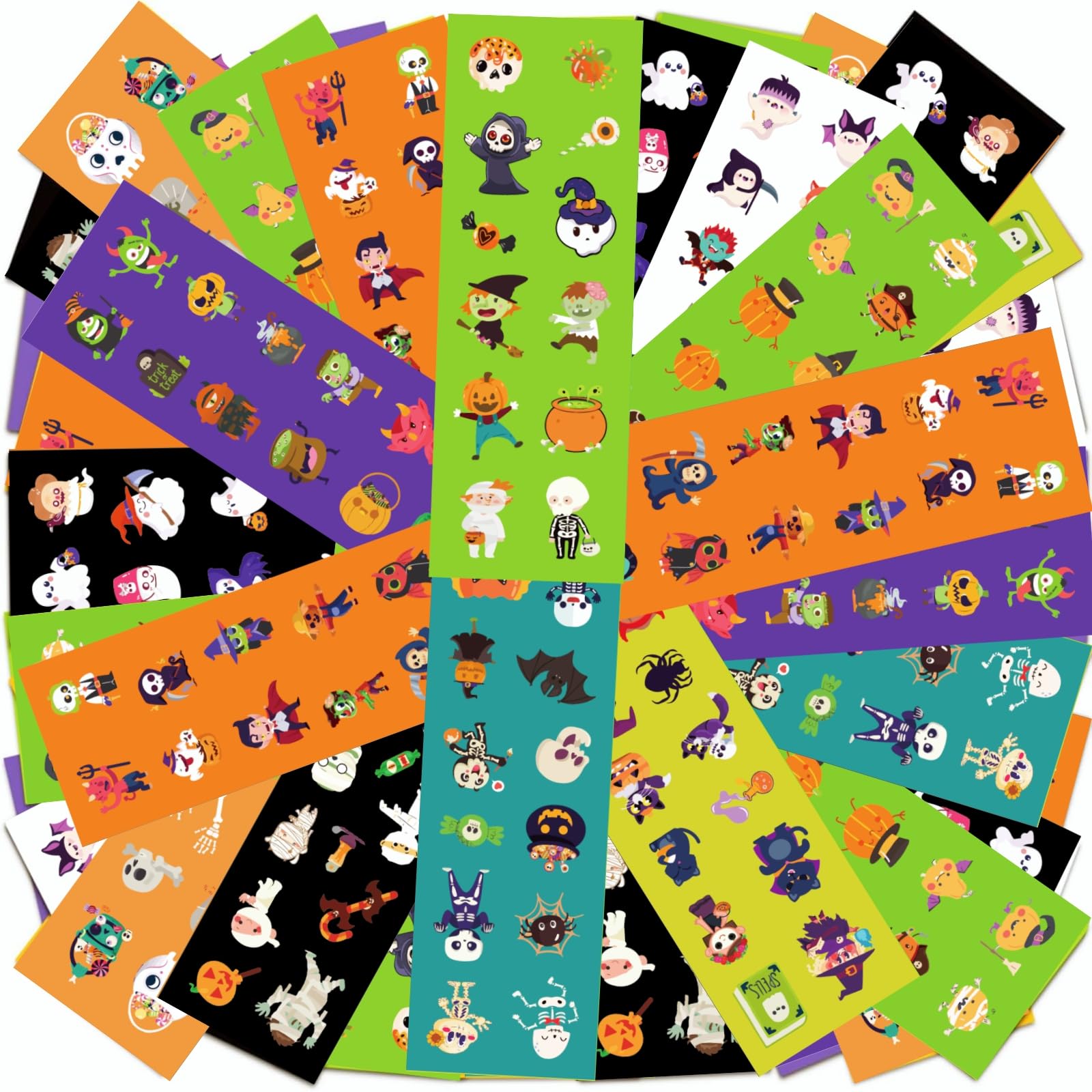 Photo 1 of 100 Sheets Kids Halloween Stickers, 1210 Pcs Decoration Stickers for Halloween Party Favors Decor Gift Treat Bags