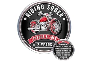 MilestoneMint 2 Year Sobriety Coin - Riding Sober AA Medallions - 2 Year AA Chips & Medallions to Celebrate Milestones - Two Year Sober Coin Gift for Men & Women in Recovery