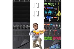 Over the Door Organizer for Toy Guns, Toys Storage Back of Door Hanging Organizer with Large Capacity Pockets and Adjustable 