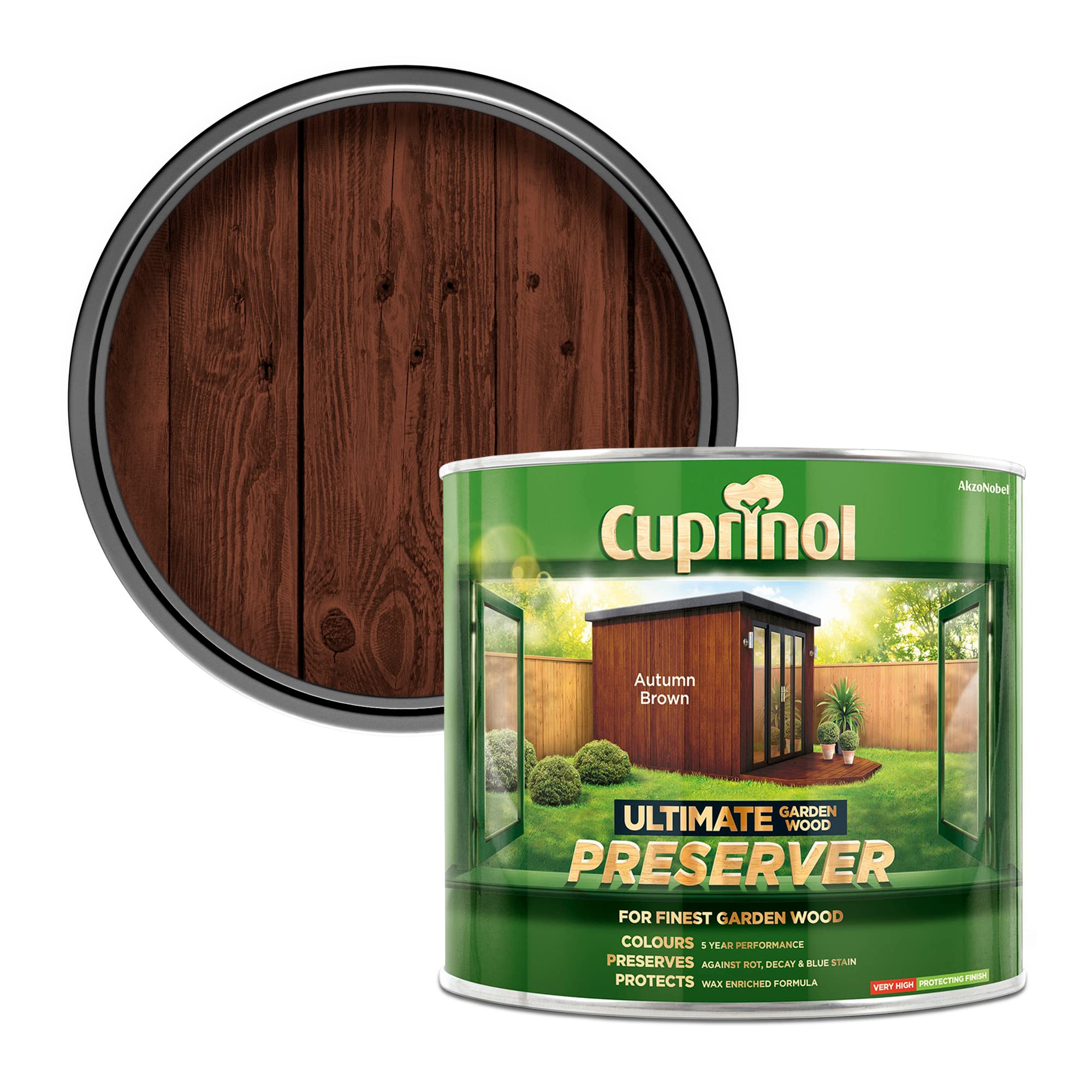 Cuprinol 5206051 CUPGWPREAB1L 1L Ultimate Garden Wood Preserver - Autumn Brown