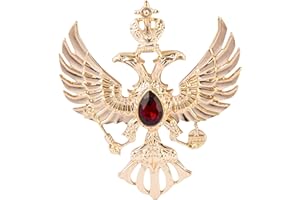 Knighthood Brooch Suit Pin Double Headed Eagle With Winged Stone Detailing Lapel Pin Badge Coat Suit Jacket Wedding Gift Party Shirt Collar Lapel Pin Accessories for Men Women