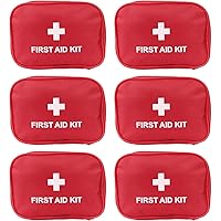 12Pcs Mini Empty First Aid Bag, 7.87x5.51 Inches Travel Pouch Bag For Travel Home Office Car Camping Outdoor Bag Only Red