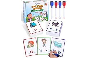 JOYBOND Short Vowel Spelling Flashcards, CVC Sight Words Handwriting Cards, Learn to Write Phonics Cards for Kindergarten Preschool Learning Activities, Montessori Educational Toys for 3 4 5 6 Year Old Kids