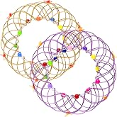 Skylety 2 Pcs Mandala Flower Basket Toy Magic Loops Wire Fidget Toy | Flexible Wire Basket for Adults Teens, Creative Handmade Iron Basket, for Christmas Winter Party Favors Gifts (Purple, Gold)