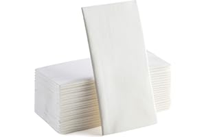 MOYES HOME 50-Pack White Paper Napkins | Linen Feel Guest Disposable Cloth Like Dinner Napkins | Hand Towels | Soft, Absorbent, Paper Hand Napkins for Kitchen, Bathroom, Parties, Weddings, Dinners Or Events