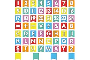 FLYAB ABC Number Learning Wall Stickers - 60Pcs Line Up Spots for Classroom Floor Colored Removable Eduacational Letters Decals for Kids Bedroom Preschool Reading Corner Decorations