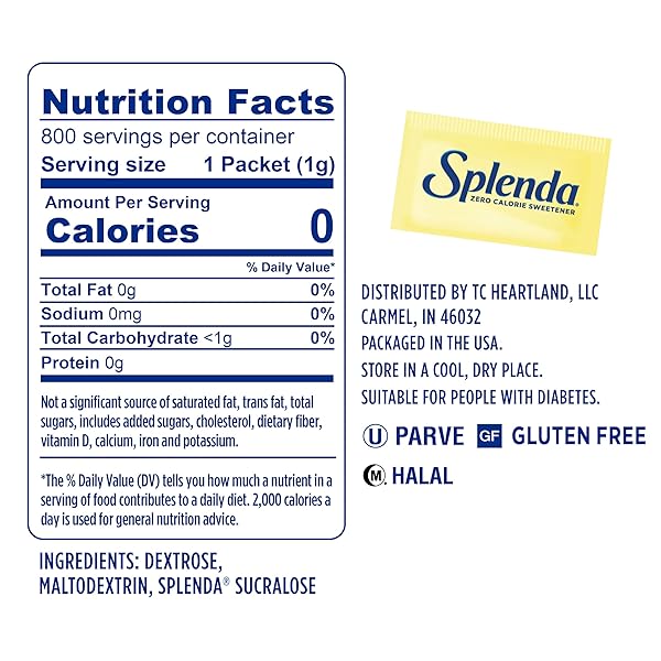 SPLENDA ZERO CALORIE SWEETENER VALUE PACK, 800 COUNT PACKETS