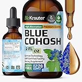 BIO KRAUTER® Menopause Supplements for Women* - Blue Cohosh Tincture 2 Fl.Oz 28 Days of Supply - Vegan Blue Cohosh Extract for Menopause Support - Alcohol & Sugar Free - Relaxation & Women's Wellness