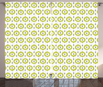 Amazon Com Ikat Curtains By Ambesonne Abstract Round Oriental