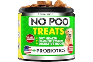 FURALAND No Poo Chews - Coprophagia Stool Eating Deterrent for Dogs - Made in USA - Stop Eating Poop for Dogs - Prevent Dog from Eating Poop - Probiotics & Enzymes