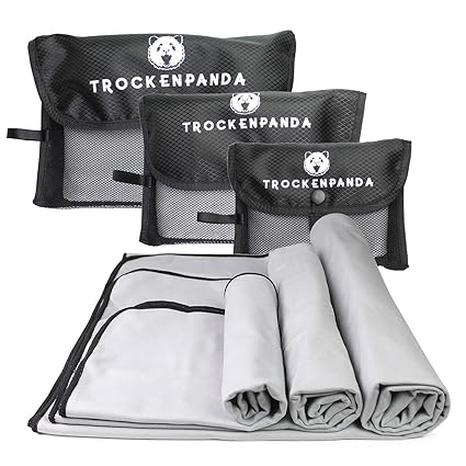 TROCKENPANDA Mikrofaser Handtuch mit Tasche - Microfaser Handtücher in Vielen Größen und Farben - als Reisehandtuch, Sporthan