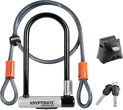 Kryptonite Kryptolok Standard U-Lock with Cable 4ft Mounting Bracket Keys