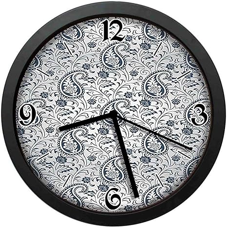 Amazon Co Jp 花と葉を持つ植物のツタの背景デザインシンプルでレトロなファッション掛け時計 直径 25センチ ホーム キッチン