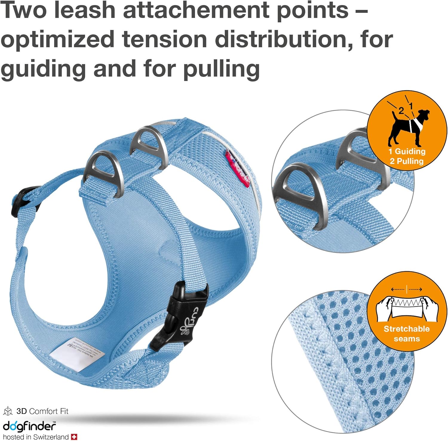 Curli Basic Harness Air-Mesh Skyblue S - Image 3