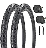 2 Pack Black Wall Cruiser Bike Tires and Tubes
