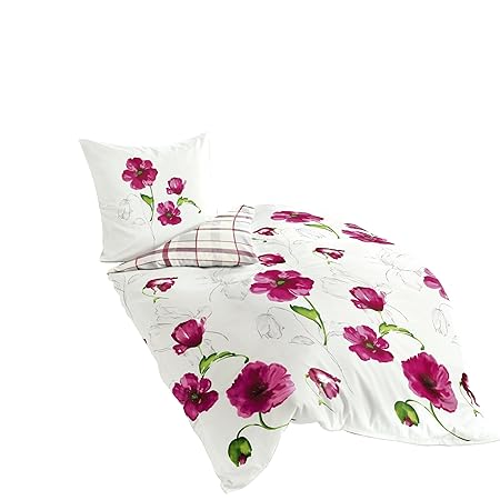 Bierbaum Bettwäsche 6404, Mako-Satin, Made in Germany, pink 01, 155x220 + 80x80 cm, Komfortgröße