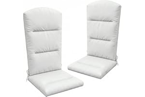 Outsunny Outdoor Adirondack Chair Muskoka Chair Cushion, Patio Chair Cushion with Back Cushion and Ties, Water Repellent Repl