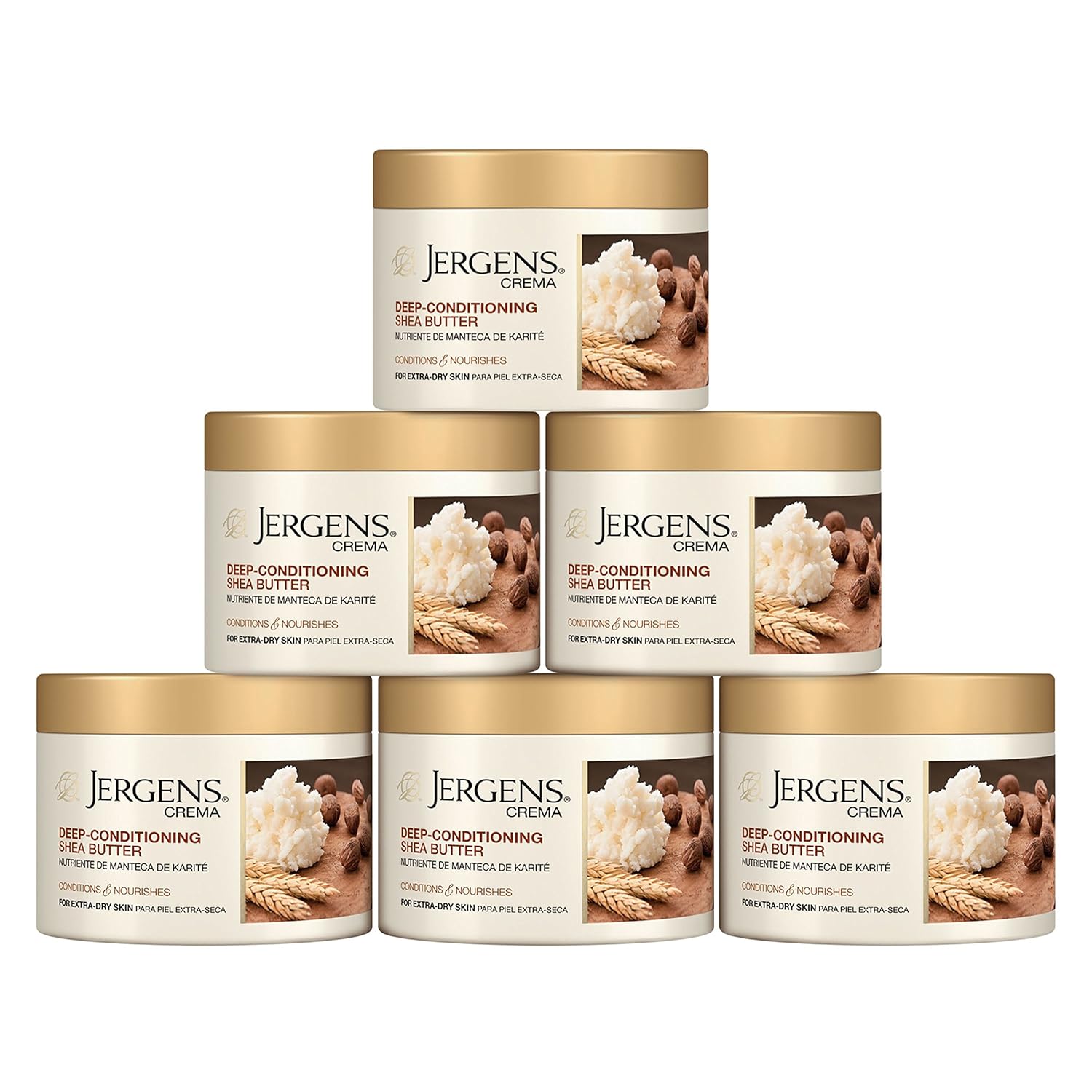Jergens Crema Deep-Conditioning Shea Butter Body Cream with Oatmeal, 8 Ounces (Pack of 6) : Beauty
