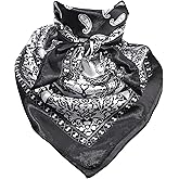 Molans 35 Inch Solid Color Wild Rag, Pure Cowboy Bandanas Oversize Western Neckerchief Bolo Head Scarf for Men Women